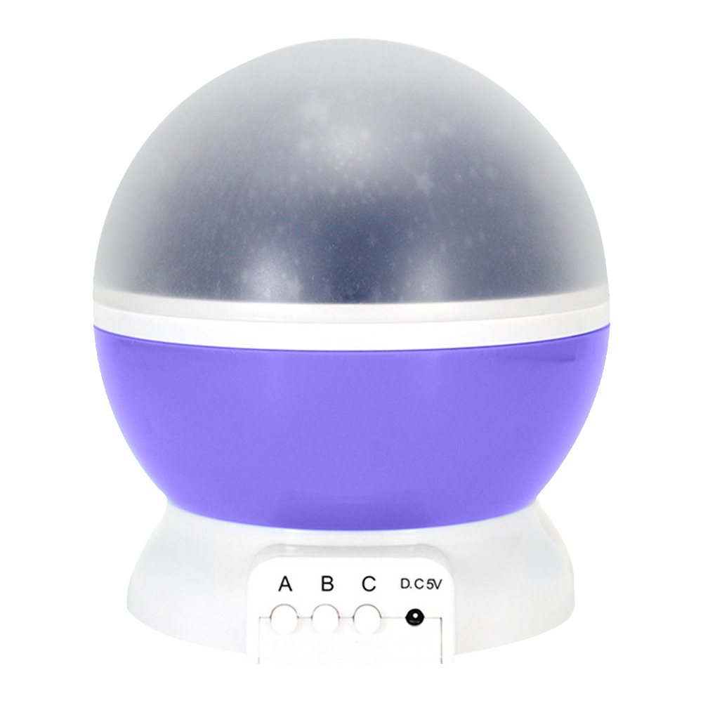 

Rotating LED Starry Sky Lamp Star Moon Projector Night Light Decor (Purple), 501 Original