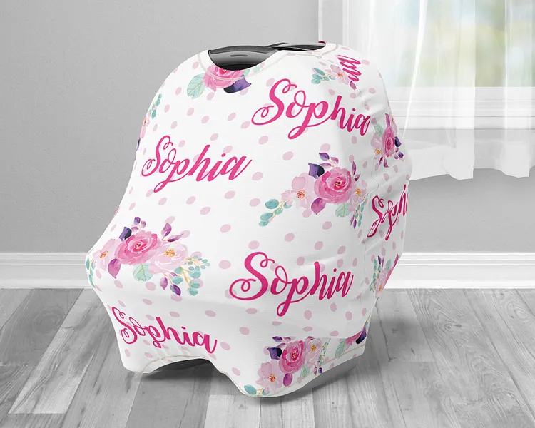 Personalized Flower Baby Car Seat Canopy| Canopyl141