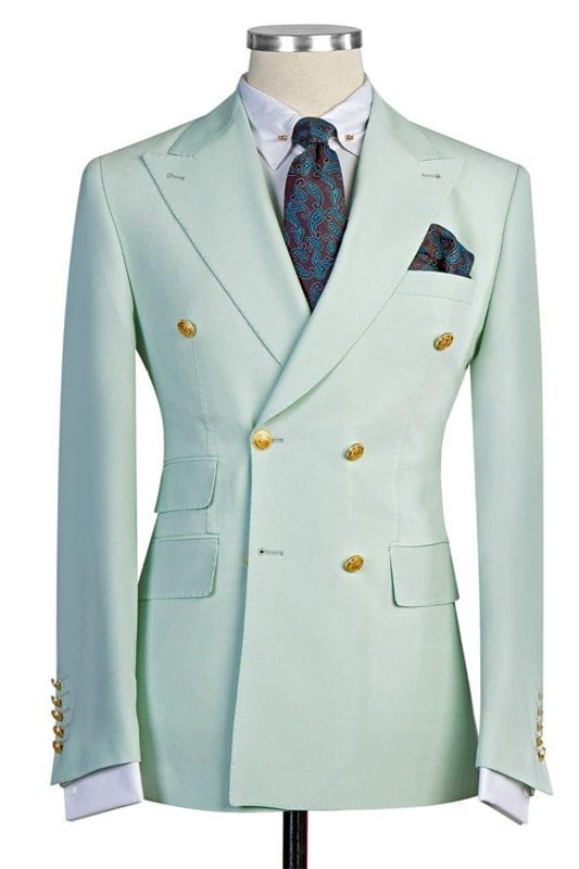 Double Breasted New Arrive Best Wedding Outfits For Guys With Peaked Lapel | Ballbellas Ballbellas