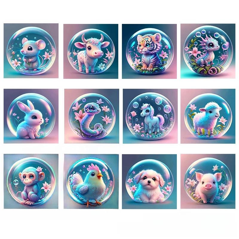 Hot Sale Twelve Zodiac Diamond Painting Set Picture Round Diamond Living Room Bedroom Decorative Painting Children DIY
