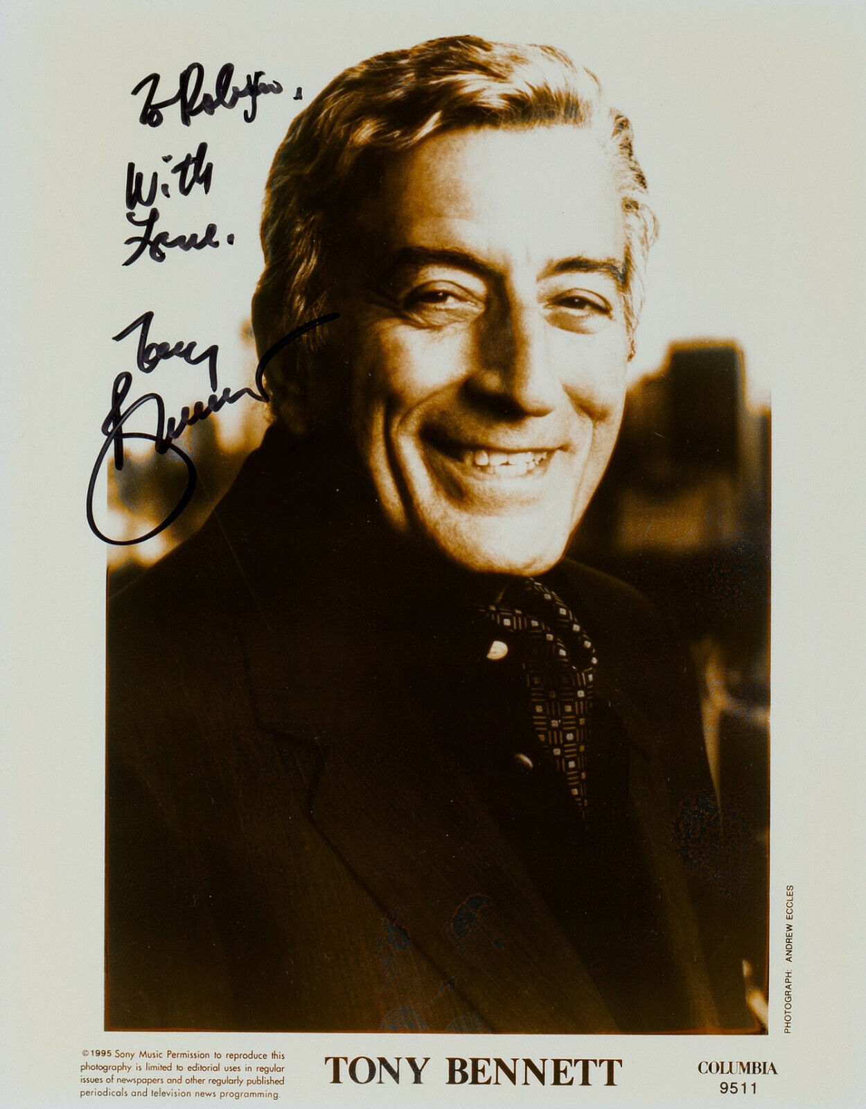 TONY BENNETT Signed Photo Poster paintinggraph - Pop / Classic Singer - preprint