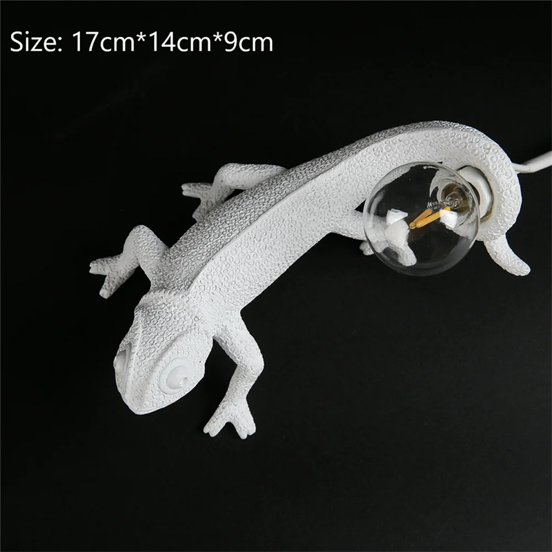 lizard wall lamp be night dorm room Night light living room home decor Cute Resin Animal chameleon Light Fixtures Bedside lamps