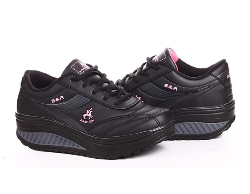 WGZNYN 2022 Platform Sport Shoes For Women Sneakers Pu Leather Breathable Comfortable Fashion Womens Walking Casual Shoes