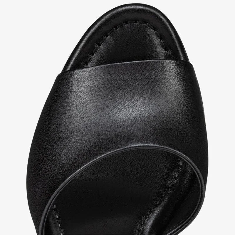 55mm Women's Chunky Mid-Heel Mules Red Bottom Sandals-MERUMOTE