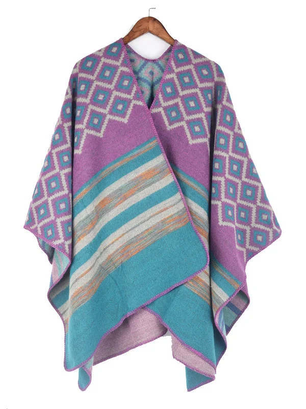 Women's Floral Colorblock Shawl