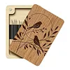 Wooden Needle Box Built-in Strong Magnet Needles Storage Holder with Lid Pin Organizer for Quilters Sewers Craft Supplies Gift