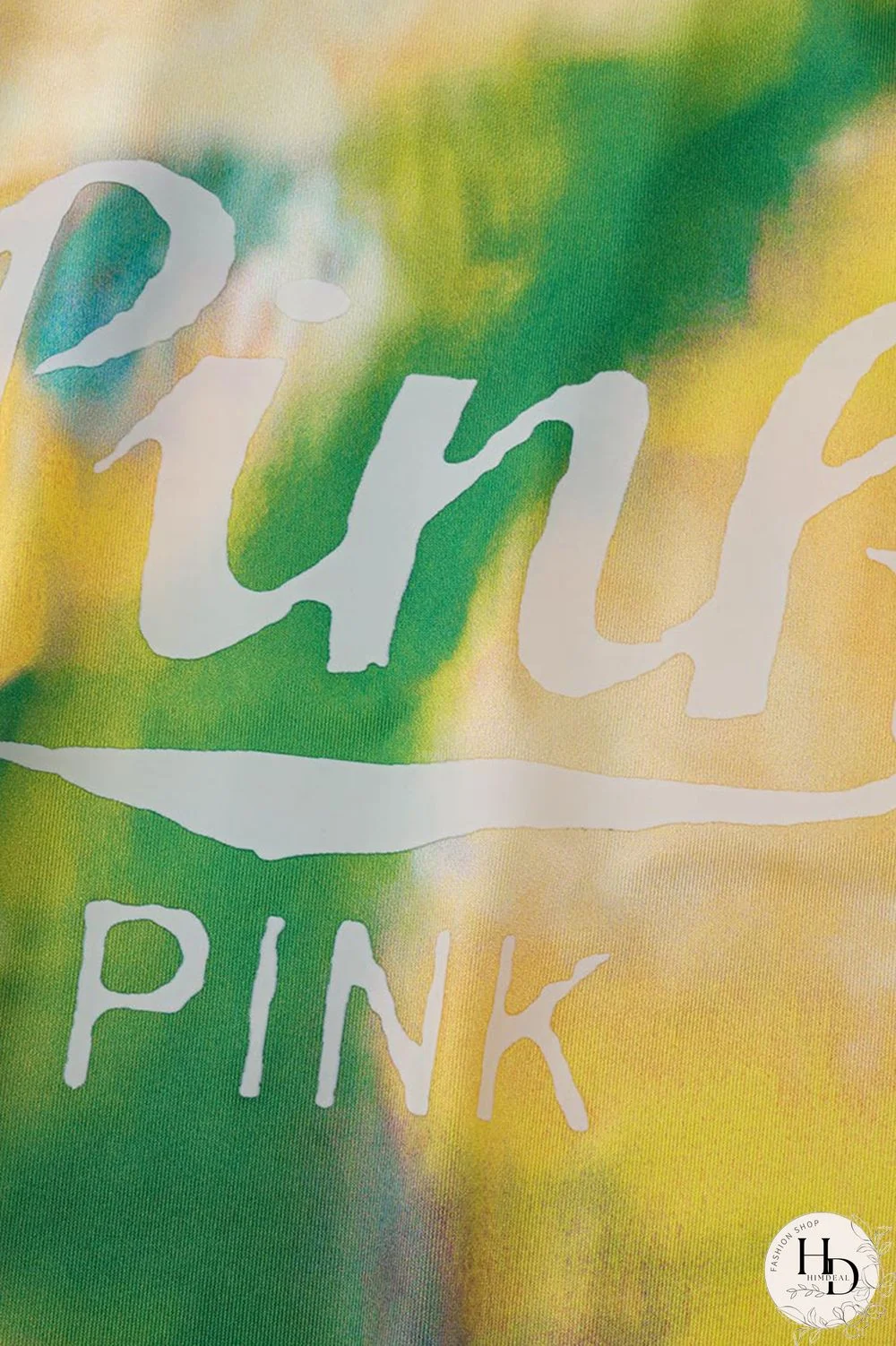 Orange Green Fashion Casual Letter Print Tie-dye O Neck Short Sleeve Dress Dresses