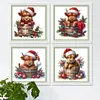 12pcs Christmas Yak-11CT Stamped Cross Stitch Set 12.5*12.5cm/4.92*4.92in tapestrymarket