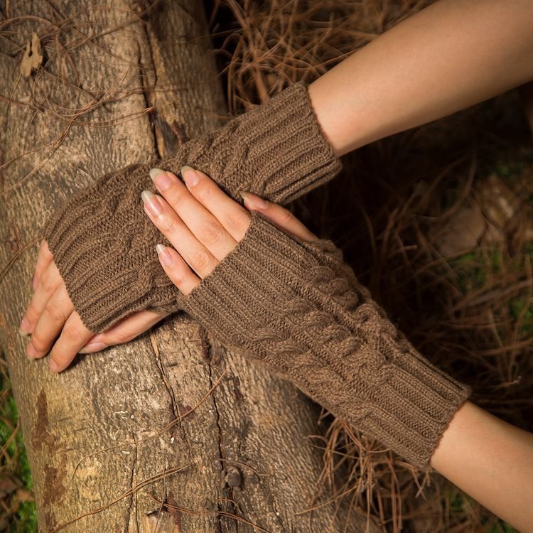Vintage Thickened Wool Jacquard  Gloves