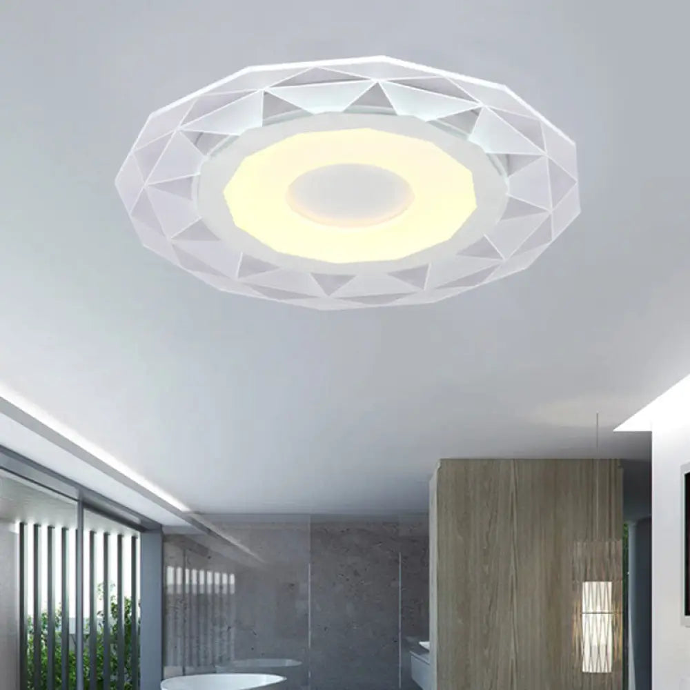 Modern White Sun Ceiling Light For Dining Room With Acrylic Flush Mount Design Clear / 16.5&rsquo; Warm