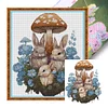 >SALE<Embroidery Eco-cotton Thread 14CT Printed Bunny Family Cross Stitch 40x47cm