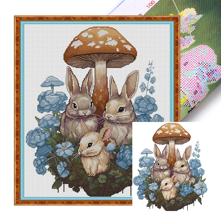 Joy Sunday Squirrel And Bunny 14CT Stamped Cross Stitch