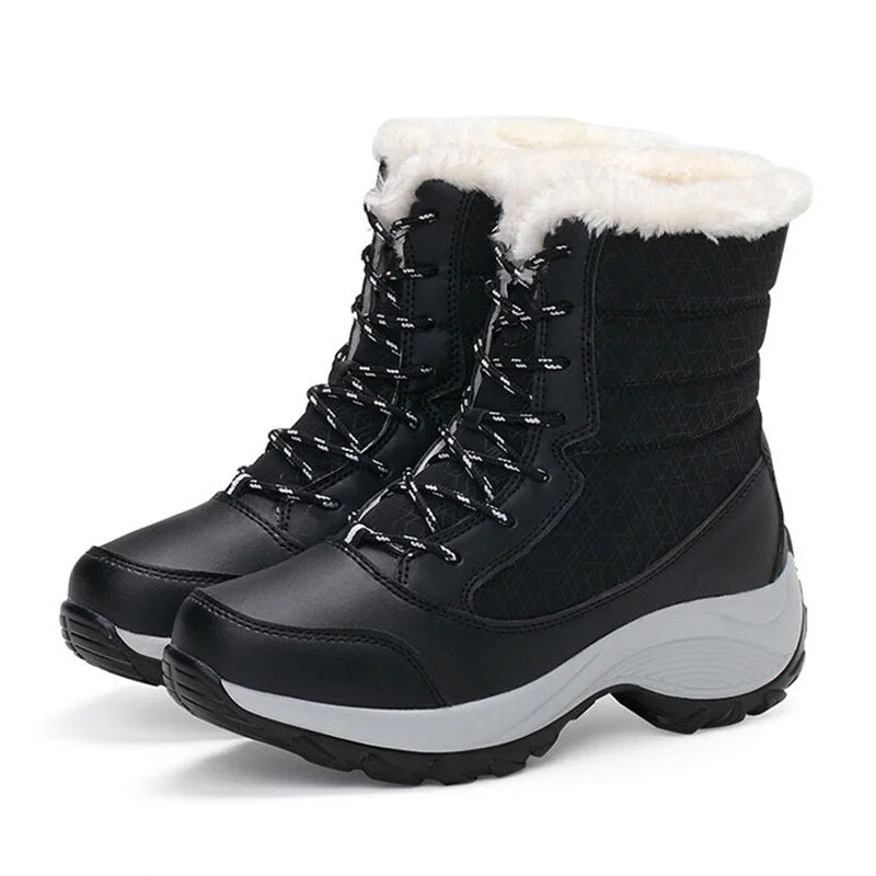 Women Boots Waterproof Winter Shoes Women Snow Boots Platform Keep Warm Ankle Winter Boots with Thick Fur Heels Botas Mujer 2020