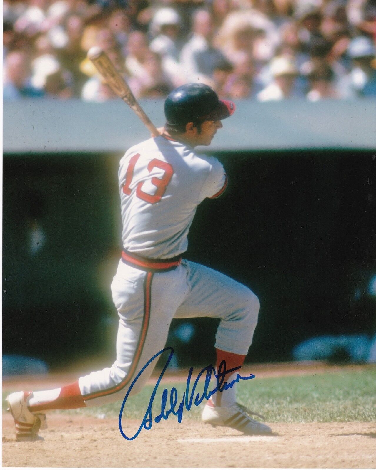 BOBBY VALENTINE CALIFORNIA ANGELS ACTION SIGNED 8x10