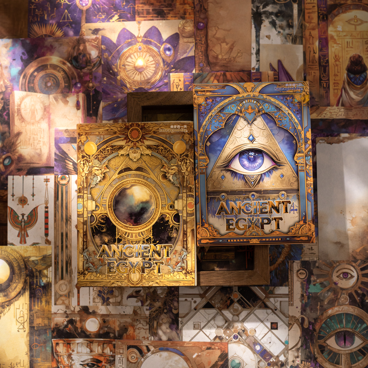 소재 종이 - 고대 이집트 시리즈 빈티지 바로크 캐릭터 피라미드