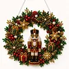 DIY Special Shaped Diamond Painting Wreath, Double-Sided Printing Christmas Wreath Hanging with LED Light Decor Kit 