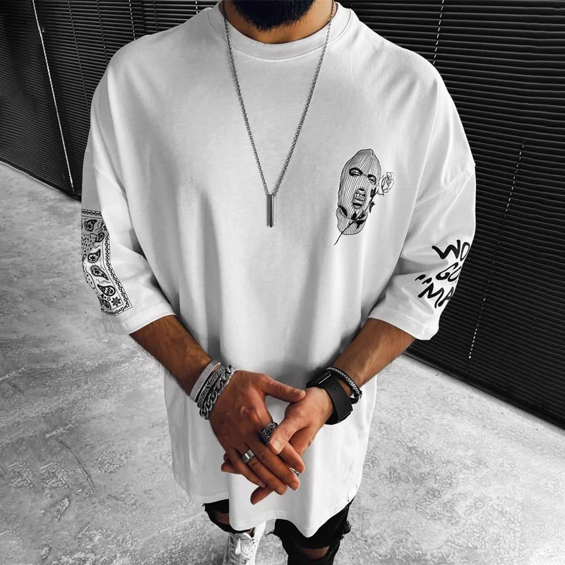 World Crazy Print Loose Short Sleeve T-Shirt