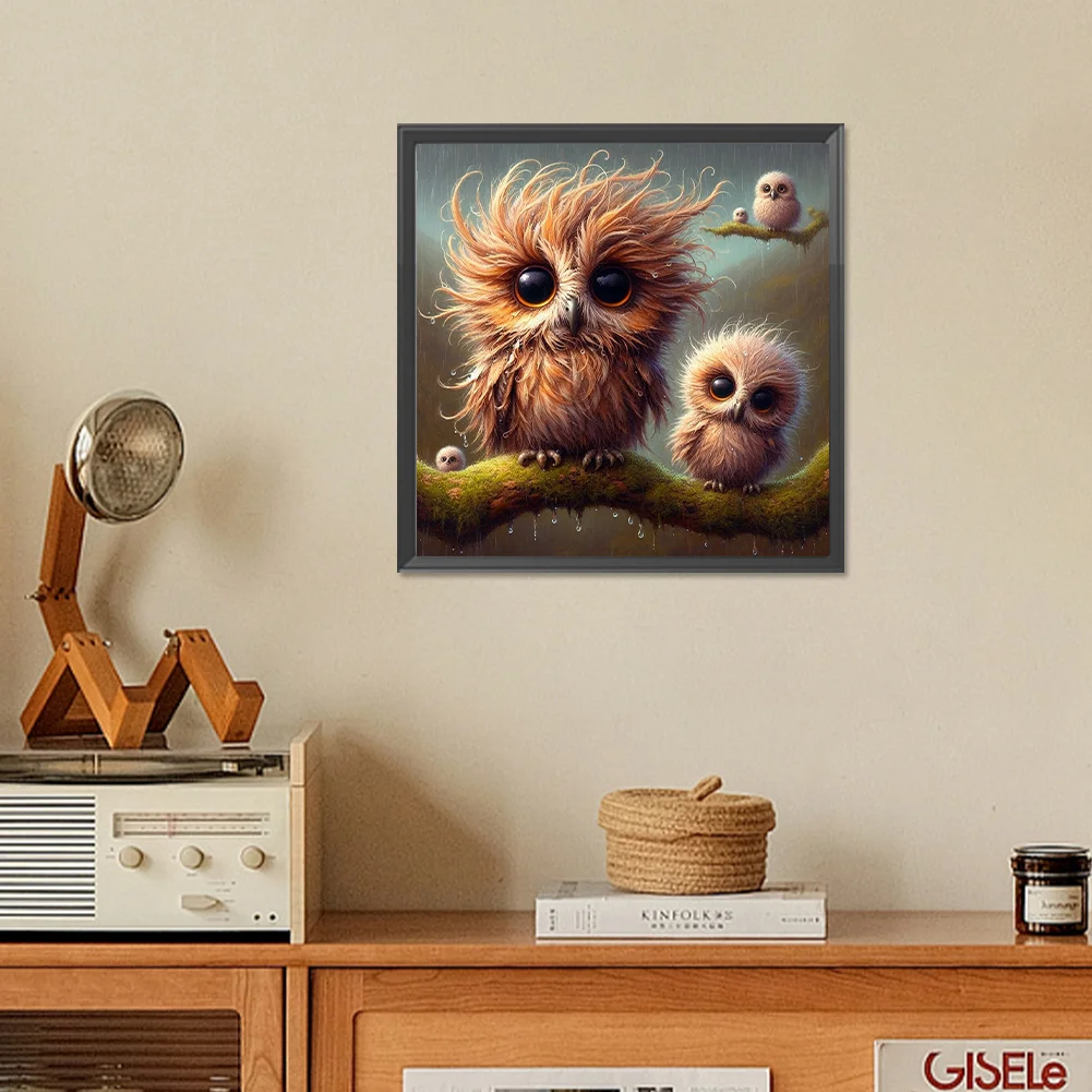 Diamond Painting - Full Square Drill - Owl(Canvas|35*35cm)