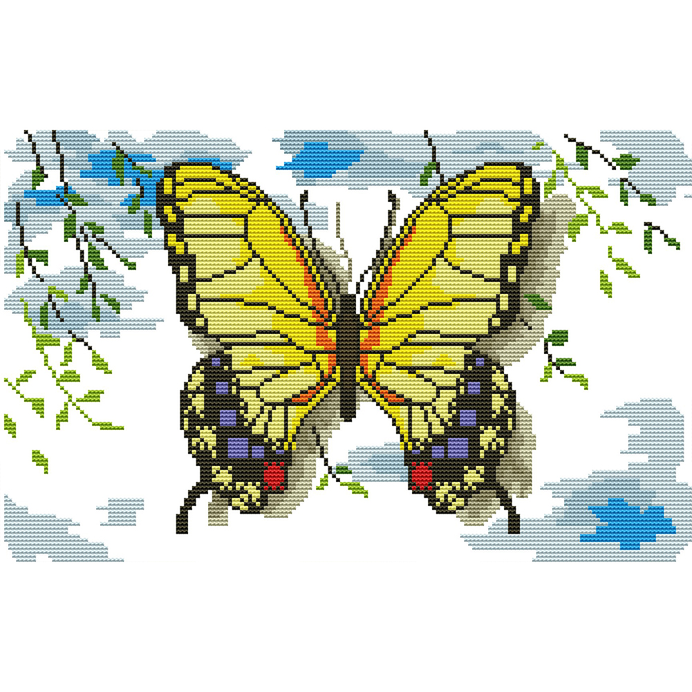

Butterfly - 11CT Stamped Cross Stitch Pillowcase - 31*46CM, 501 Original