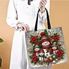 Christmas Snowman-11CT DIY Stamped Cross Stitch Shopping Bag 40*40cm tapestrymarket