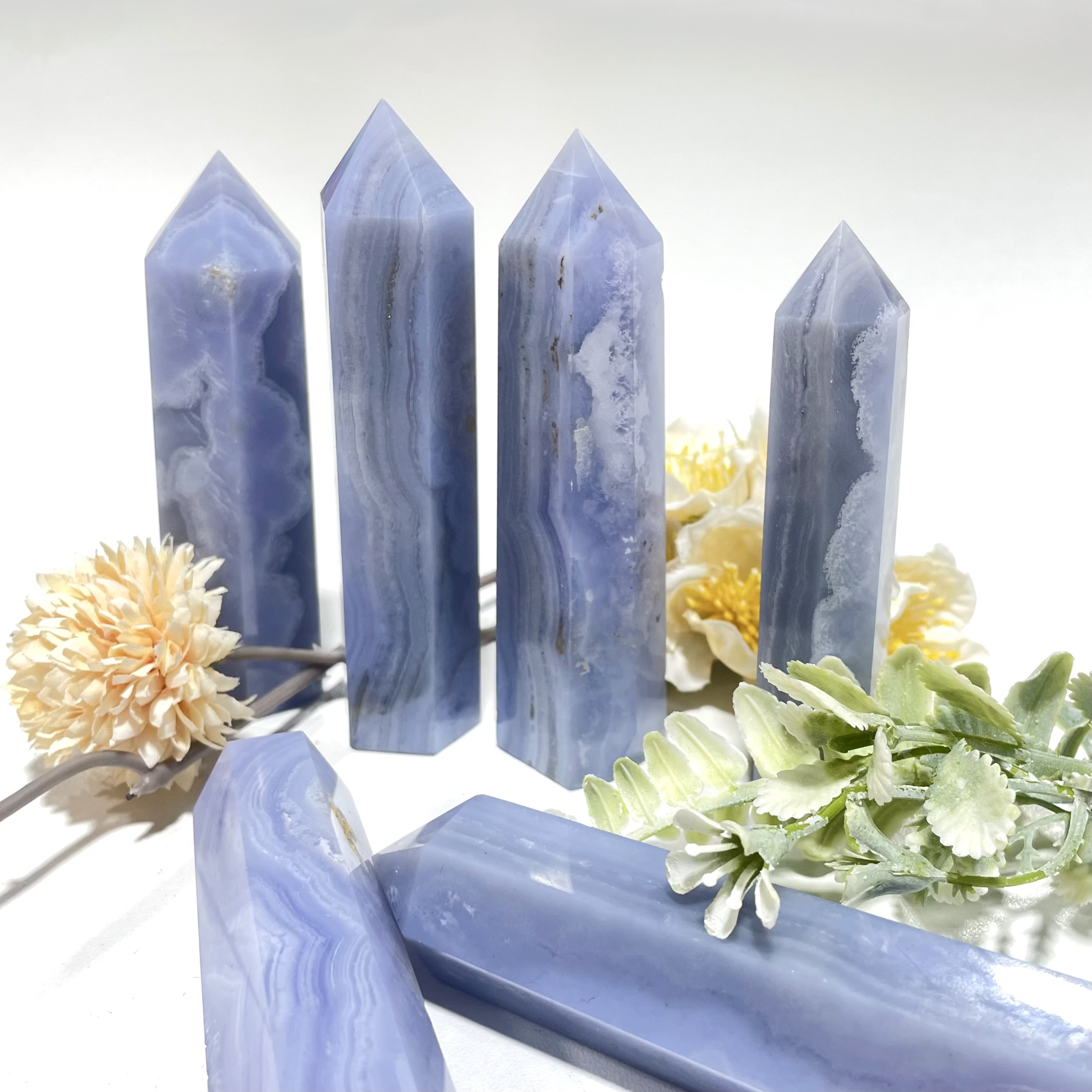 Blue Lace Agate Point Tower