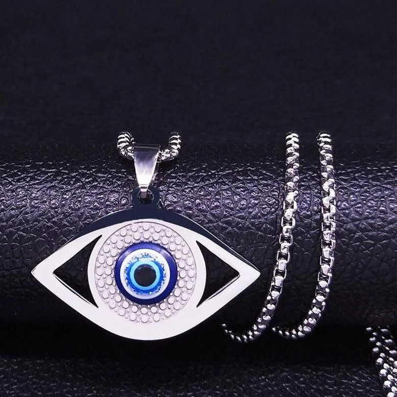 Evil Eye Stainless Steel Pendant Necklace
