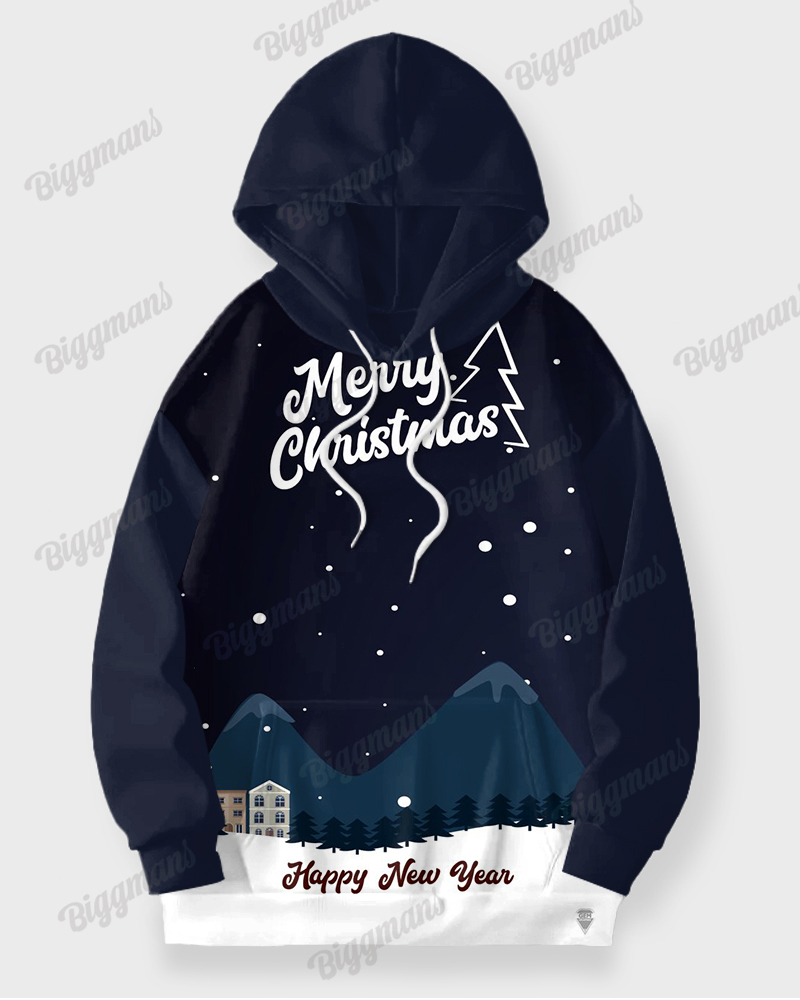 Men's Big & Tall Merry Christmas Snowdrift Hoodie and Sweatpants Set