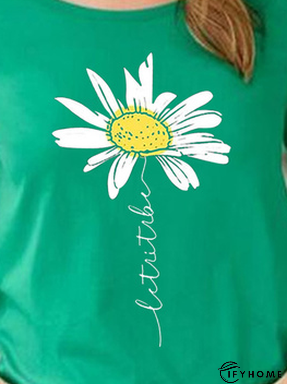 Loose Casual Crew Neck Plants T-Shirt | IFYHOME