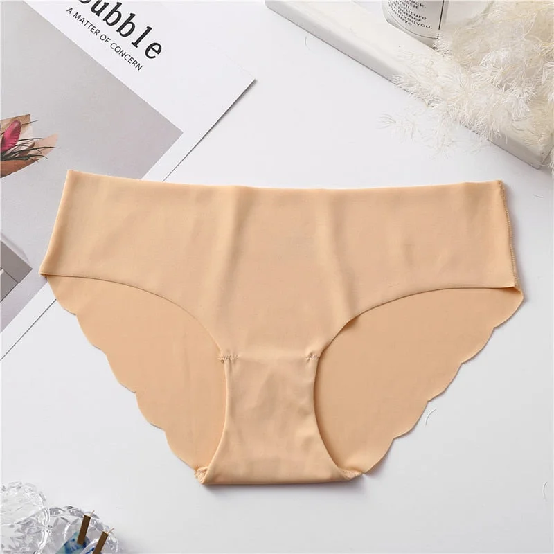 Women Panties Underwear Ultra-thin Seamless Briefs For Women's Comfort Low-Rise Ruffles Sexy Lingerie Summer Fashion Underpants