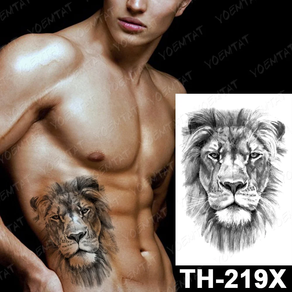 Forest Shadow Wolf Temporary Tattoo Sticker For Men Women Owl Lion Waterproof Fake Henna Tiger Animal Body Art Tatoo Decal