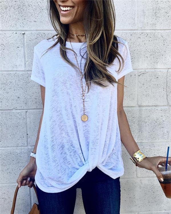 Solid Shorts Loose Casual Holiday Daily Blouse