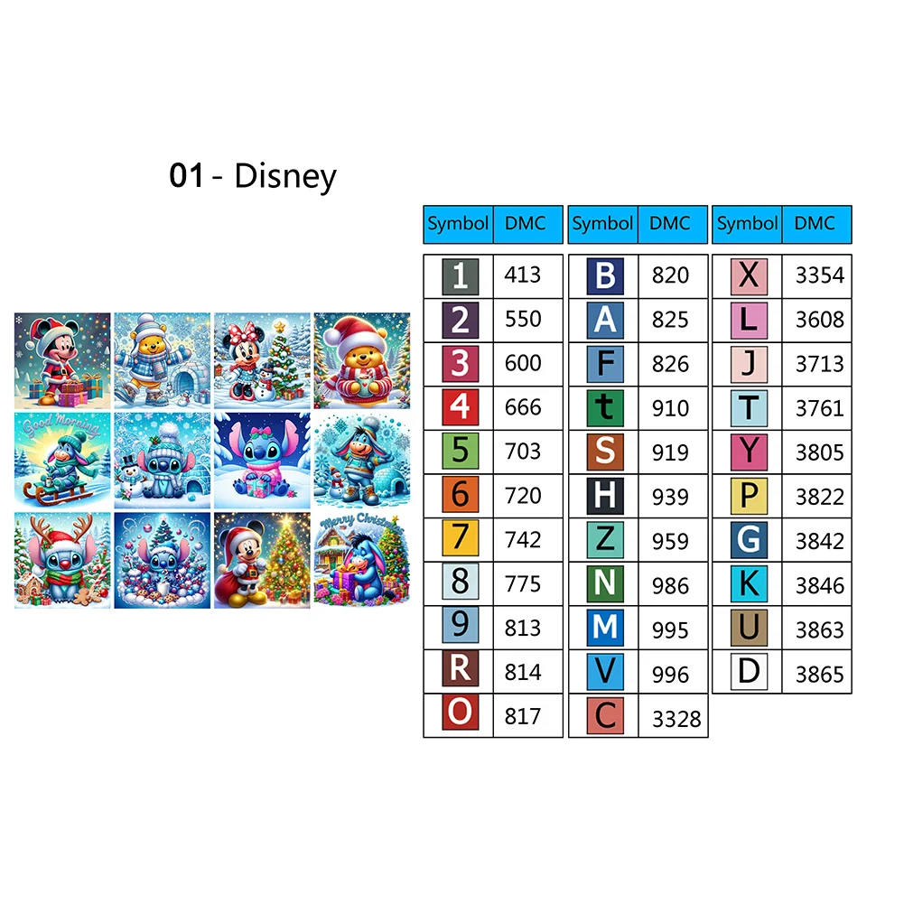 12pcs Cartoon DIY Mini Round Diamond Painting Set Desktop Decor No Frame15x15cm