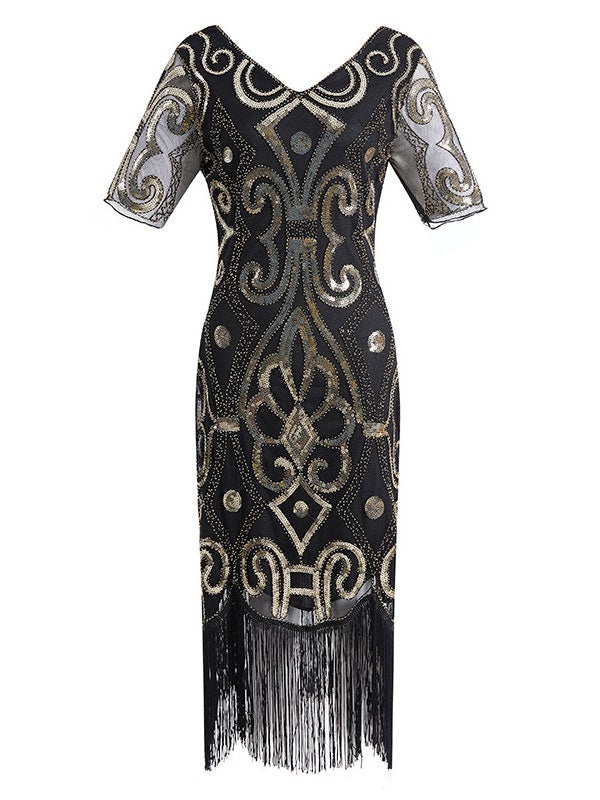 Women Flapper Dresses Fringe Sequined 1920s Great Gatsby Costume Carnival Costume Novameme