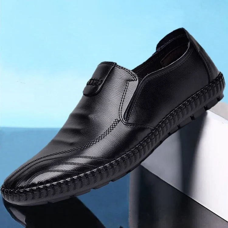 Herren-Schuhe aus weichem Leder, lässige Slipper