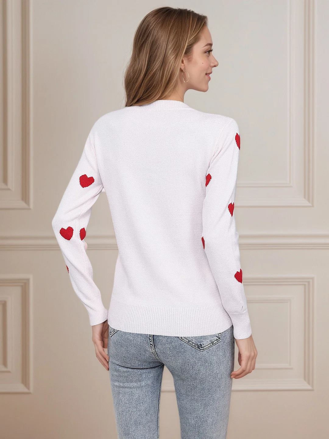 Athvotar Athvotar And Winter New Valentine's Day Sweater Women's Design Love To The Girl With The Collar Knitted Shirt