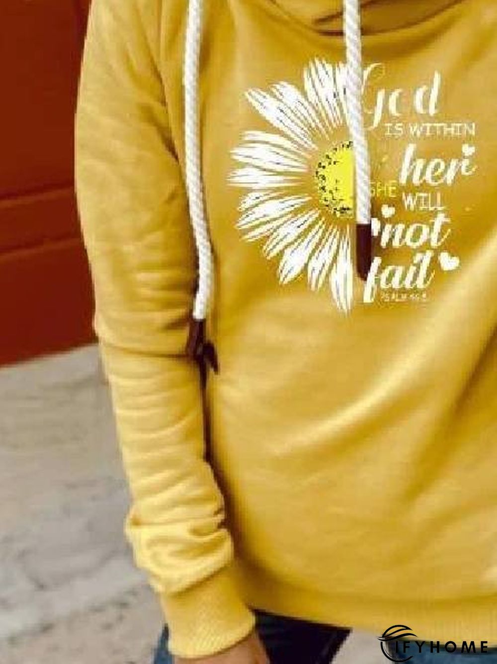 Yellow Shift Floral Casual Cotton Sweatshirt | IFYHOME