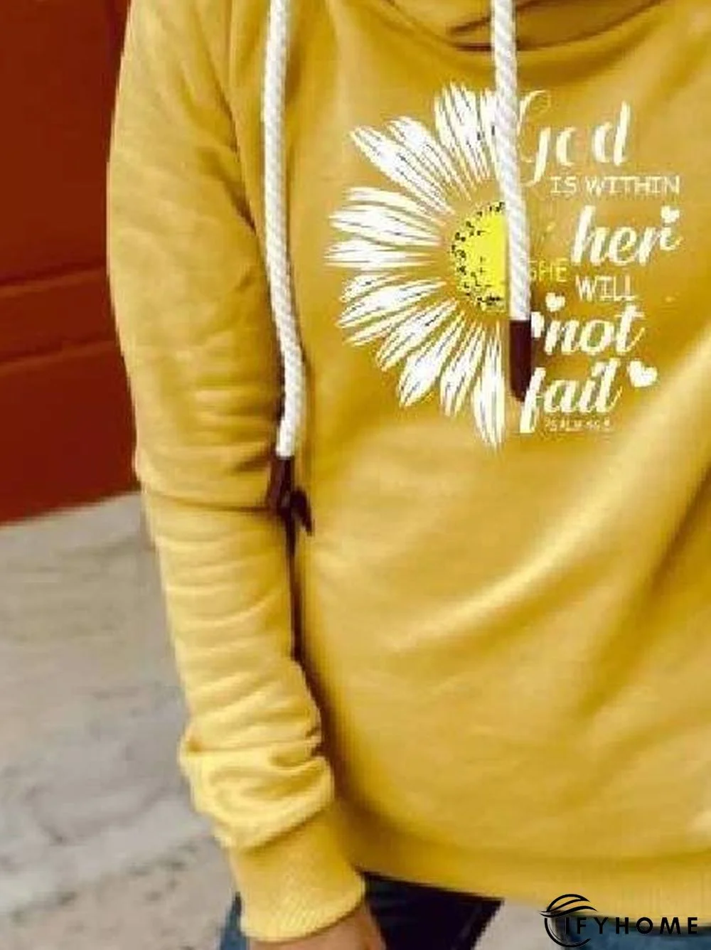 Yellow Shift Floral Casual Cotton Sweatshirt | IFYHOME
