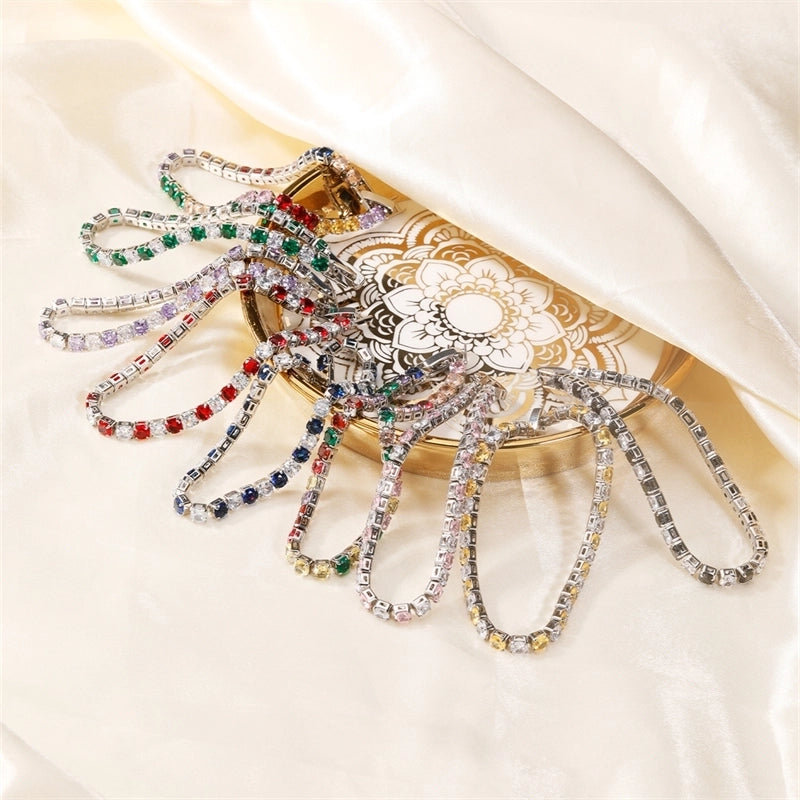 Hip-Hop Solid Color Copper Inlay Zircon K Gold Plated Rhodium Plated Unisex Tennis Bracelet