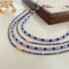 Natural Blue Lapis Lazuli Stone Collar Necklace