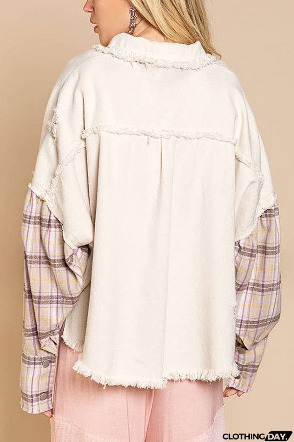 Forest Morning Plaid Button Front Shacket