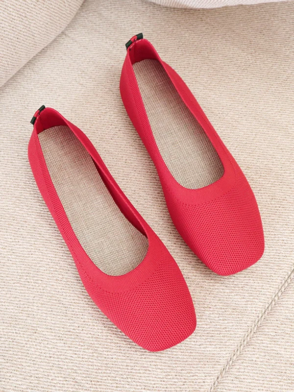 Breathable Solid Color Flat Shoes