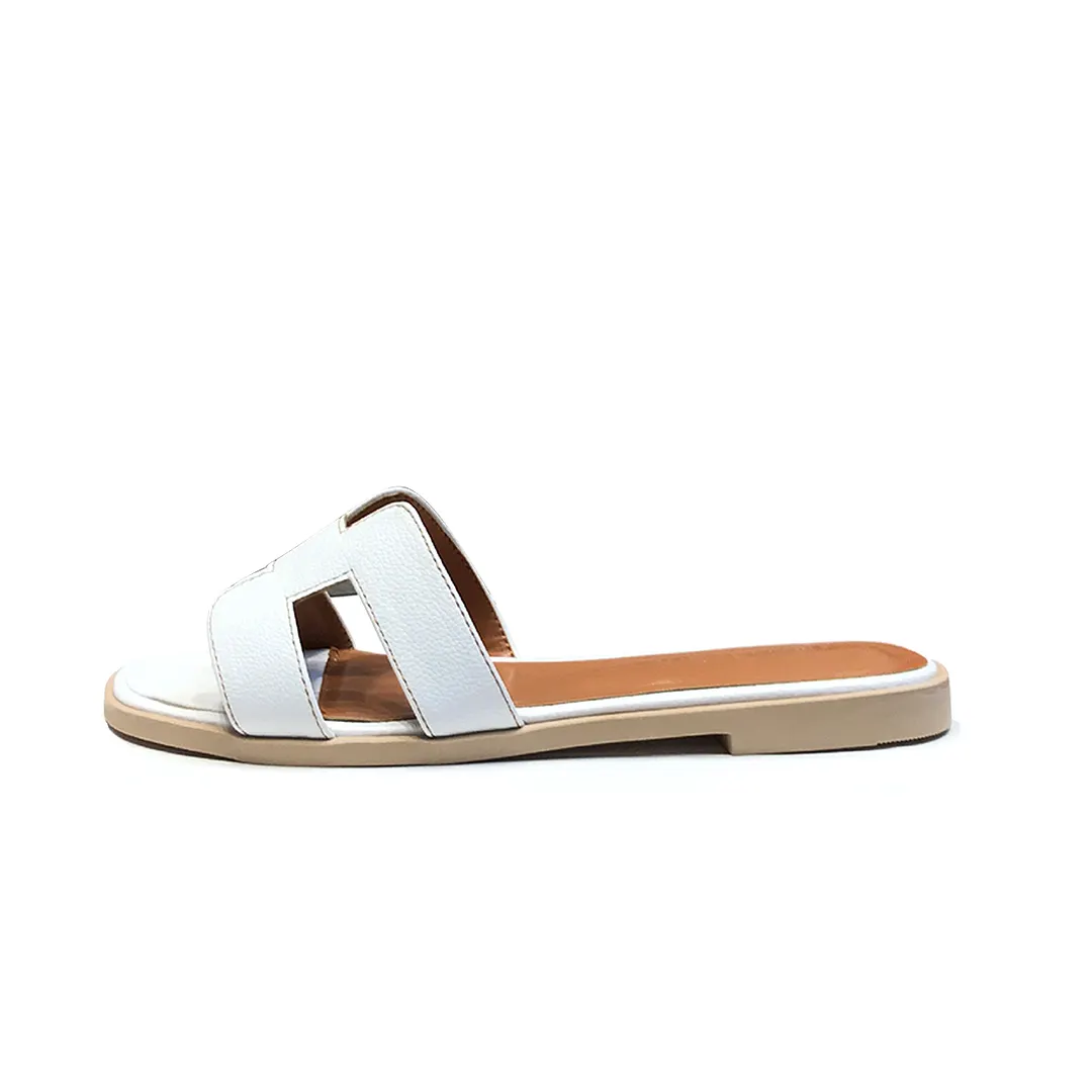 Women's Square Open Toe Summer Casual Flat Litchi Slippers-vocosishoes