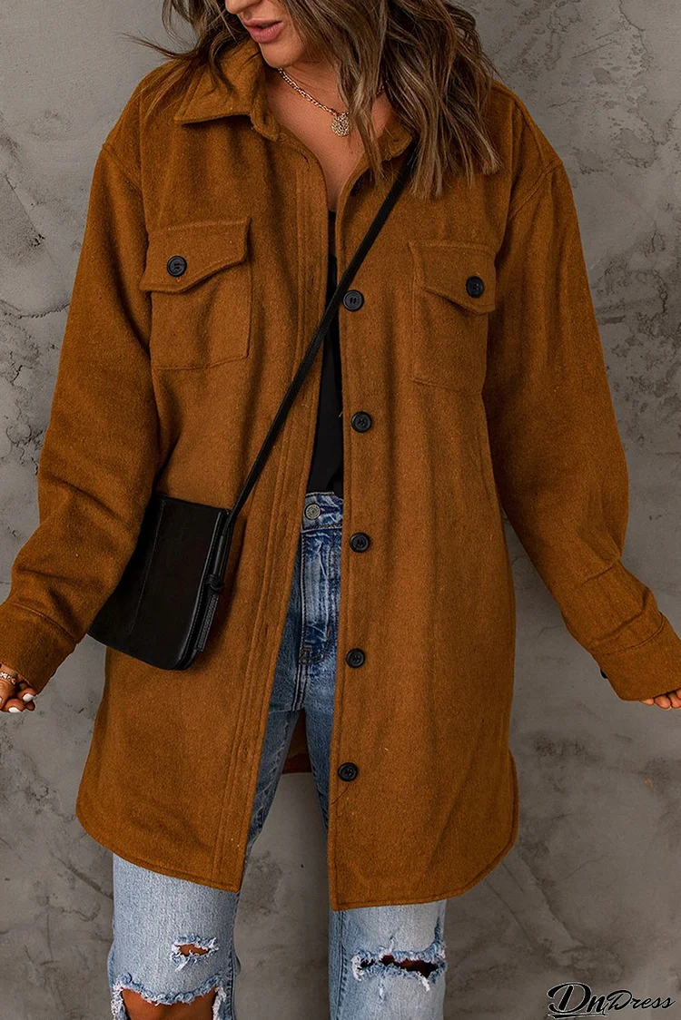 Winter Brown Shirt Jacket