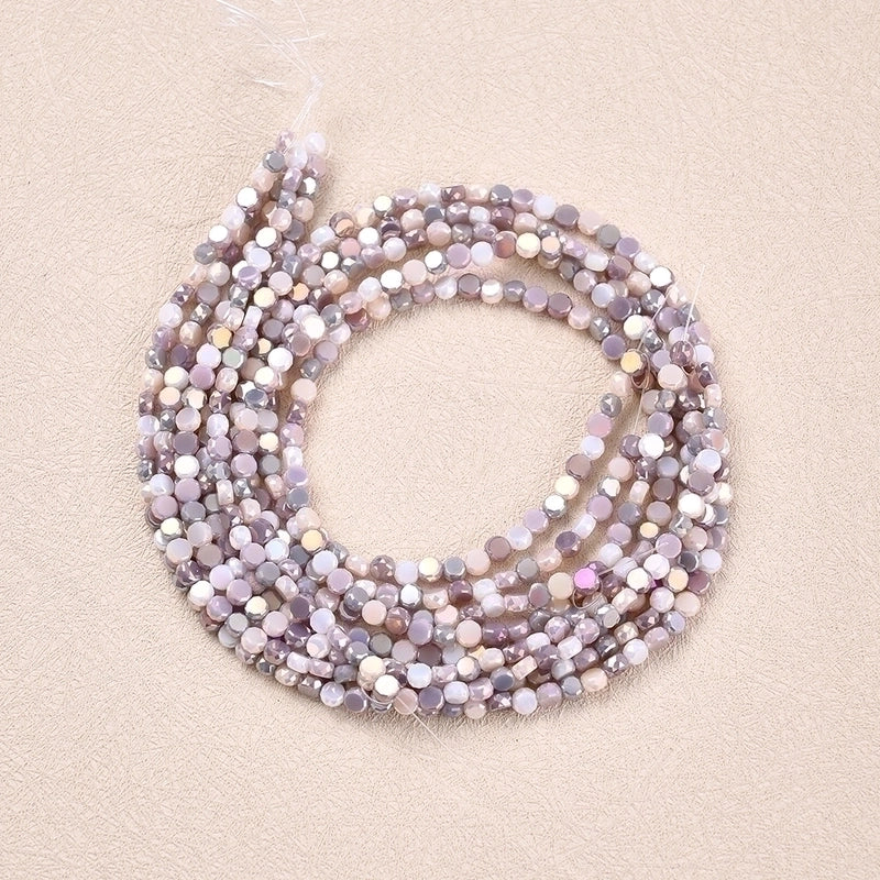 1 Strand/Package 4×2.5mm Hole Under 1mm Glass Electroplate Glass Beads Colorful Simple Beads