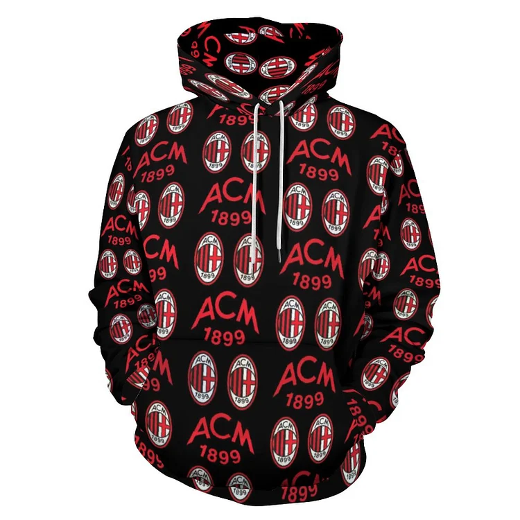 Milan AC Unisexe Pullover Sweat-Shirt À Capuche Oversize Streetwear Hip Hop