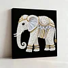 DIY Pearl Painting Elephant for Home Decor with Frame(25x25cm)