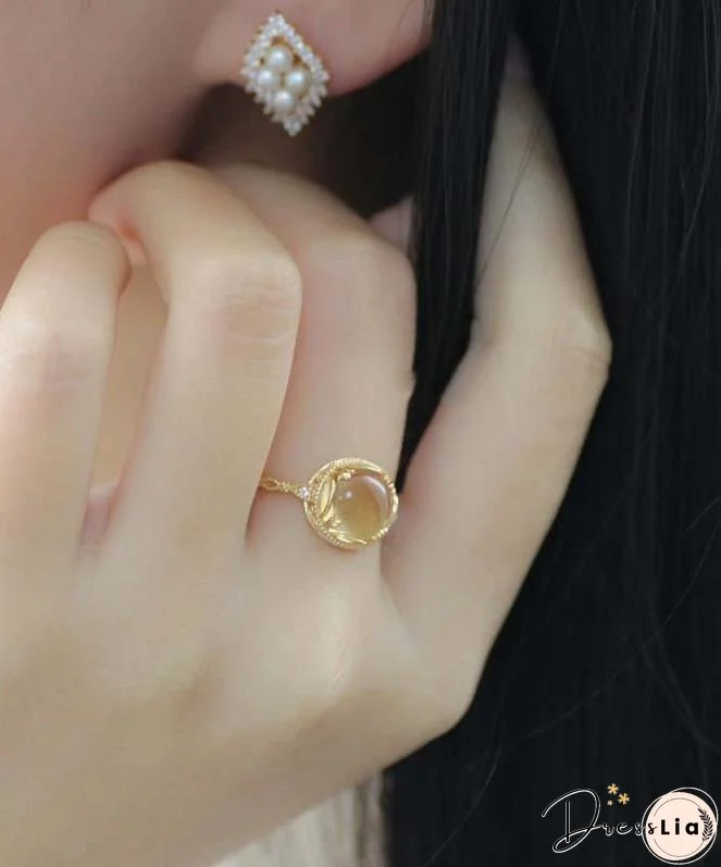 Original Design Gold Sterling Silver Overgild Zircon Crystal Rings