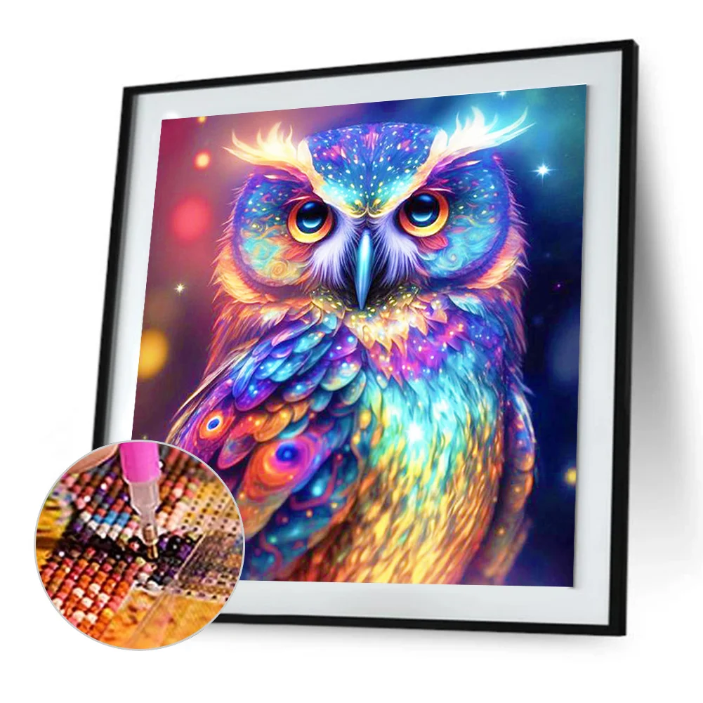 Full Round Diamond Painting 30*30cm - Color Owl