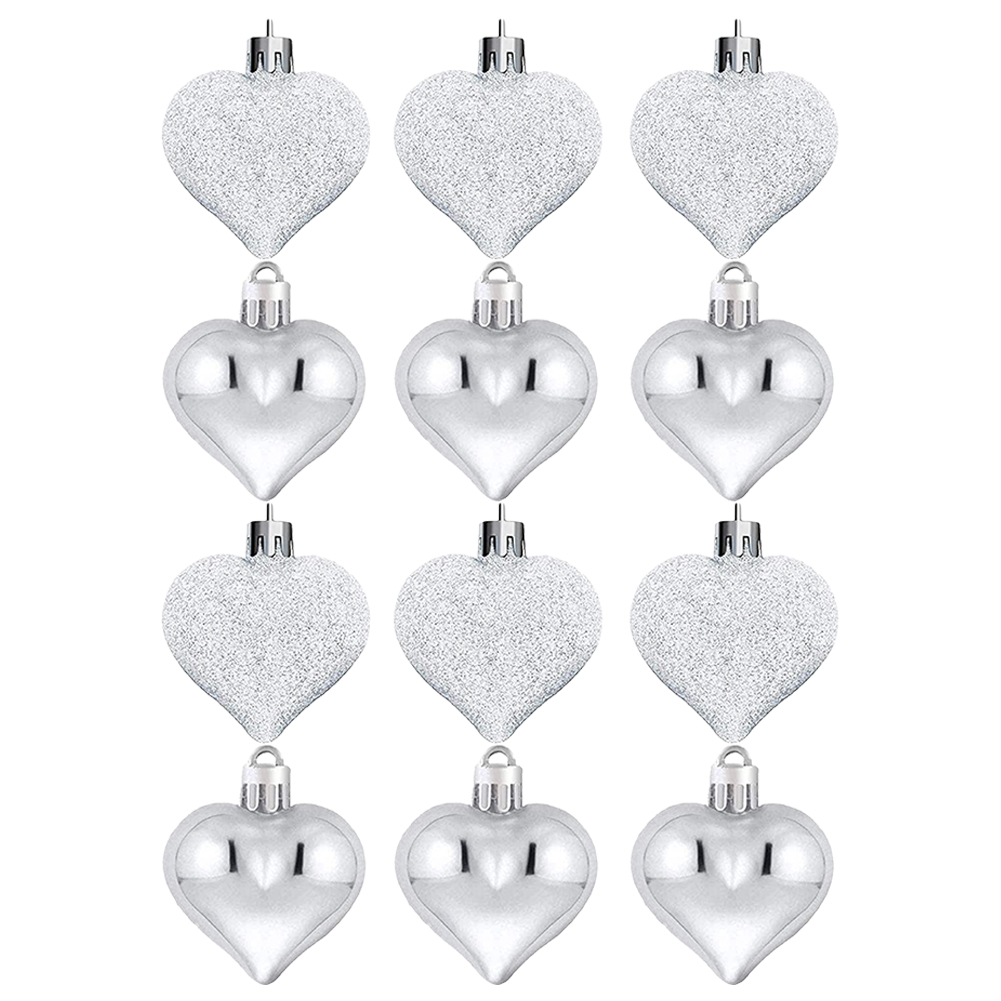 

Heart Baubles, 12 Pieces Valentine Ornament Heart Hanging Pendant, 2 Styles, Pink, 501 Original