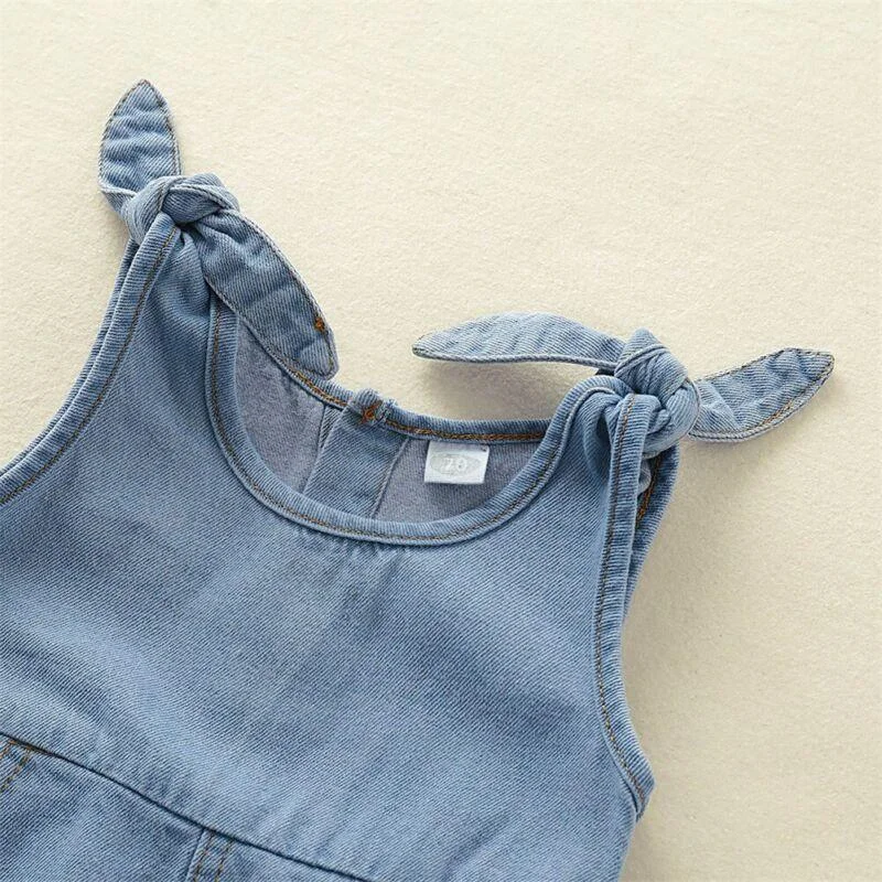 2020 Baby Summer Clothing Newborn Infant Baby Boy Baby Girl Clothes Denim Romper Jumpsuit Outfit Set Sleeveless Solid Overall